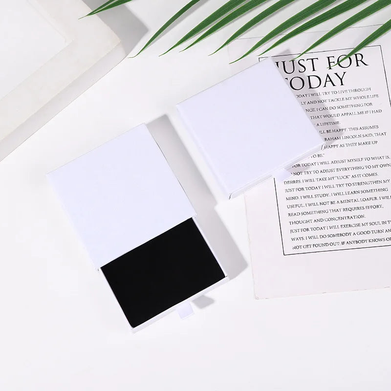 10pcs 8x8x1.7cm Kraft Paper Drawer Travel Jewelry Packaging Box Greeting Card Necklace Bracelet Earrings Gift Organizer Case Box Purest Peak