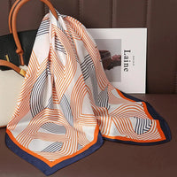 Luxury Print Satin Silk Square Scarf for Women Shawl Hijab Neckerchief Female Hair Ribbon Headband Fashion Wrap Bandana 2023 New Econic Blanks