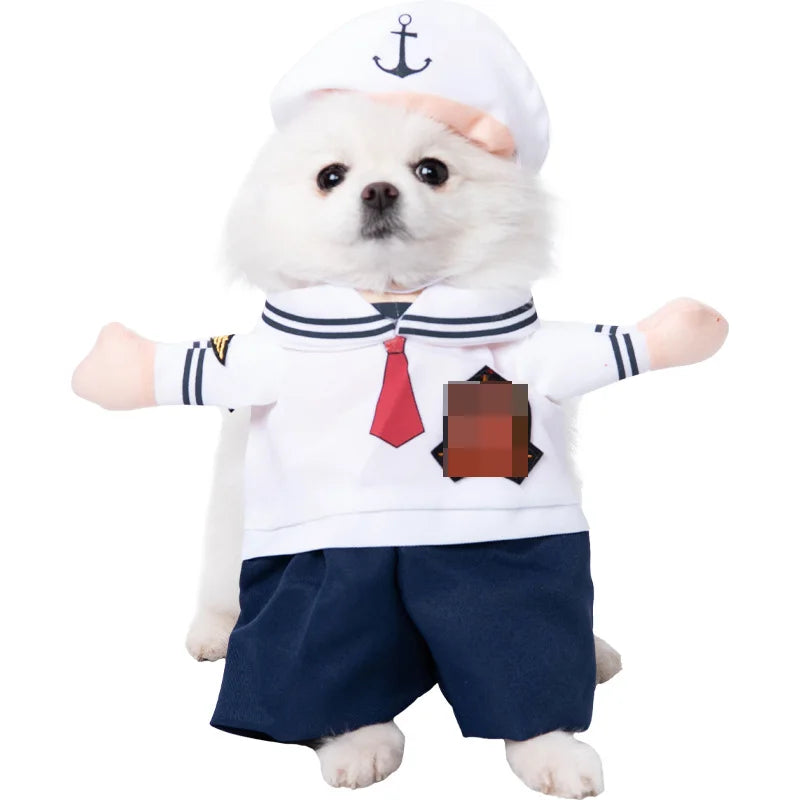 Halloween Dagger Pet Costume - Funny Knife-Holding Dog & Cat Standing Dress for Festival Dress-Up Econic Blanks