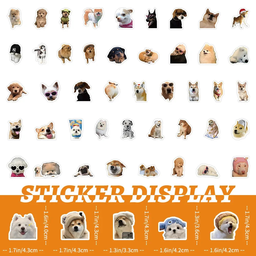 10/100/1000Pcs Funny Dog Stickers Cartoon Cute Decals Toy Guitar Phone Bicycle Laptop Notebook Luggage Car Graffiti Kids Sticker Quick Pick Grocers
