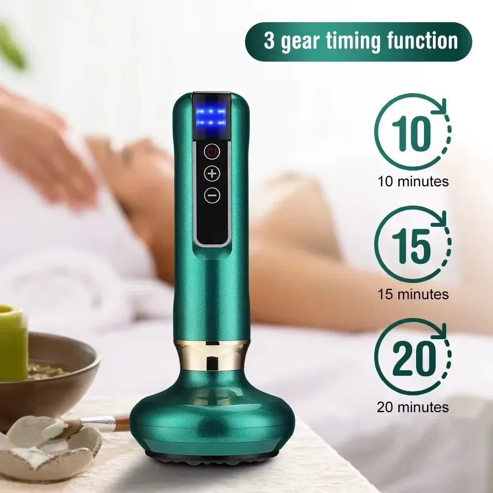 Tricolor Electric Massager GuaSha Anti Cellulite Vacuum Suction Cup Beauty Health Scraping Infrared Heat Slimming Massage Thera Quick Pick Grocers