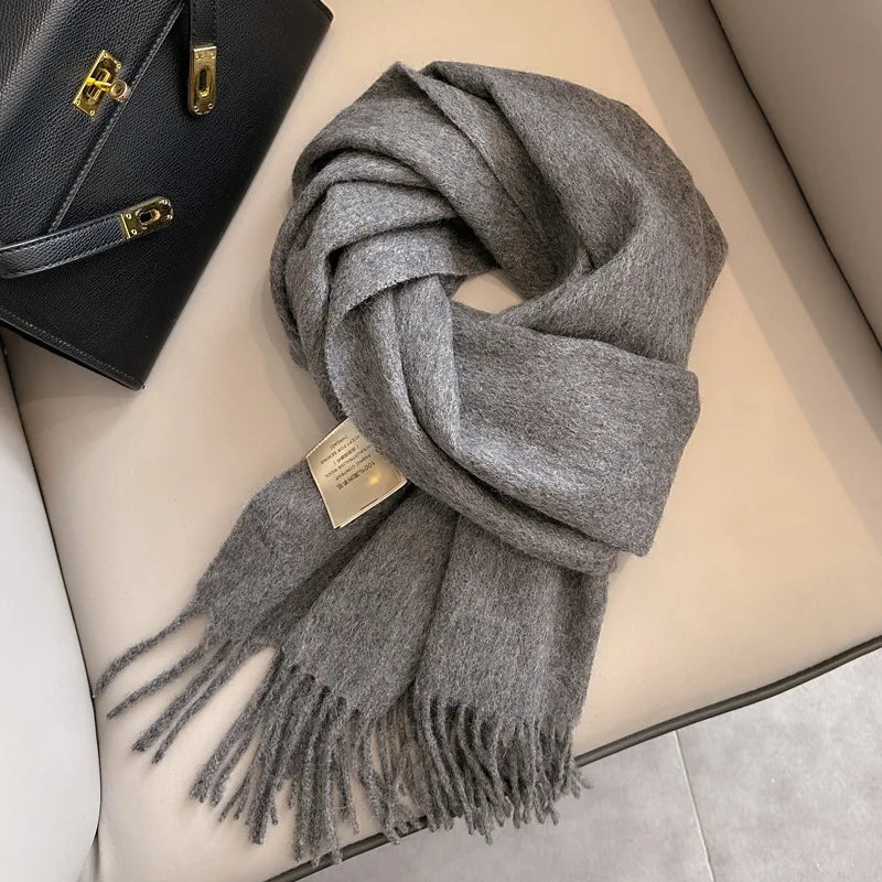 Winter Narrow Scarf 28 Color 100% Wool Scarf Hot Selling Solid Color Scarf Men's and Women's Universal Warm and Cold proof Scarf Quick Pick Grocers