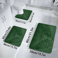 3PCS Set Bath Mats Nonslip Soft Quick Dry Bathroom Soft Rugs Water Absorption Dry Fast Bath Mat Machine Washable For Home Floor Quick Pick Grocers