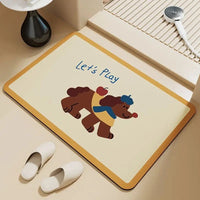 Dachshund puppy absorbent floor mat diatom mud bathroom door foot pad non-slip toilet toilet door cute foot pad Quick Pick Grocers