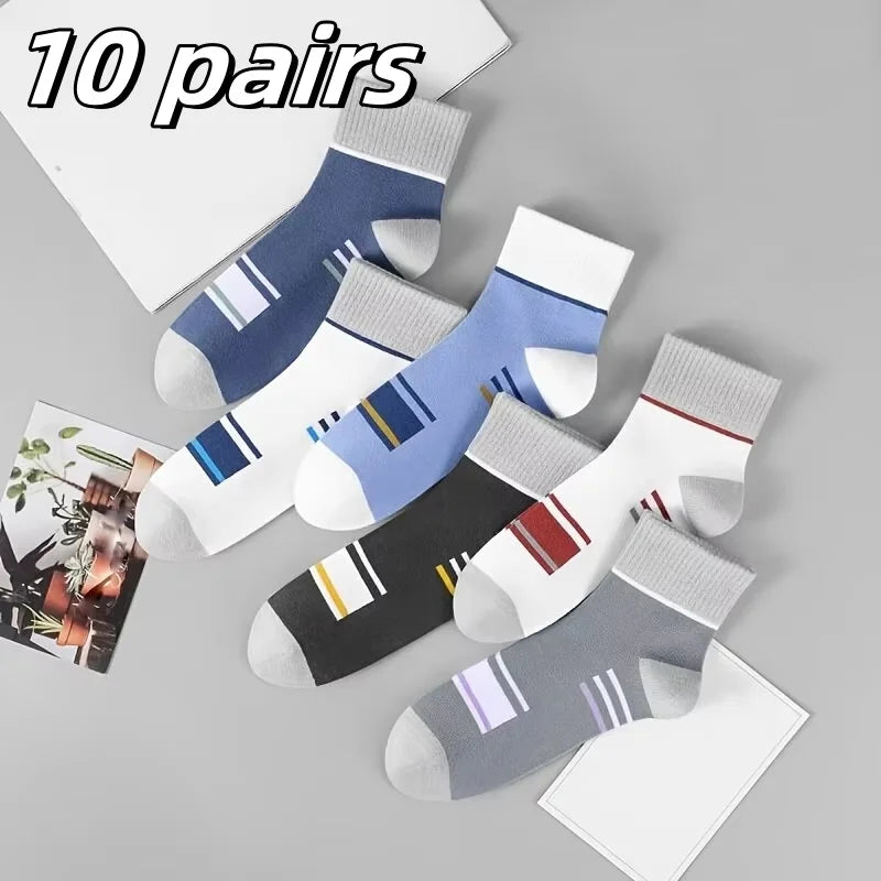 10/5/3MEN'S Mid-calf Socks Cotton Socks for All Seasons, Solid Colour and Versatile Econic Blanks