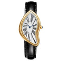 Medieval Retr Watches Alien Watches Melt And Twist Y2k Ladies Men Leather Strap  Advanced Quartz Watch Irregular Case Leather Quick Pick Grocers