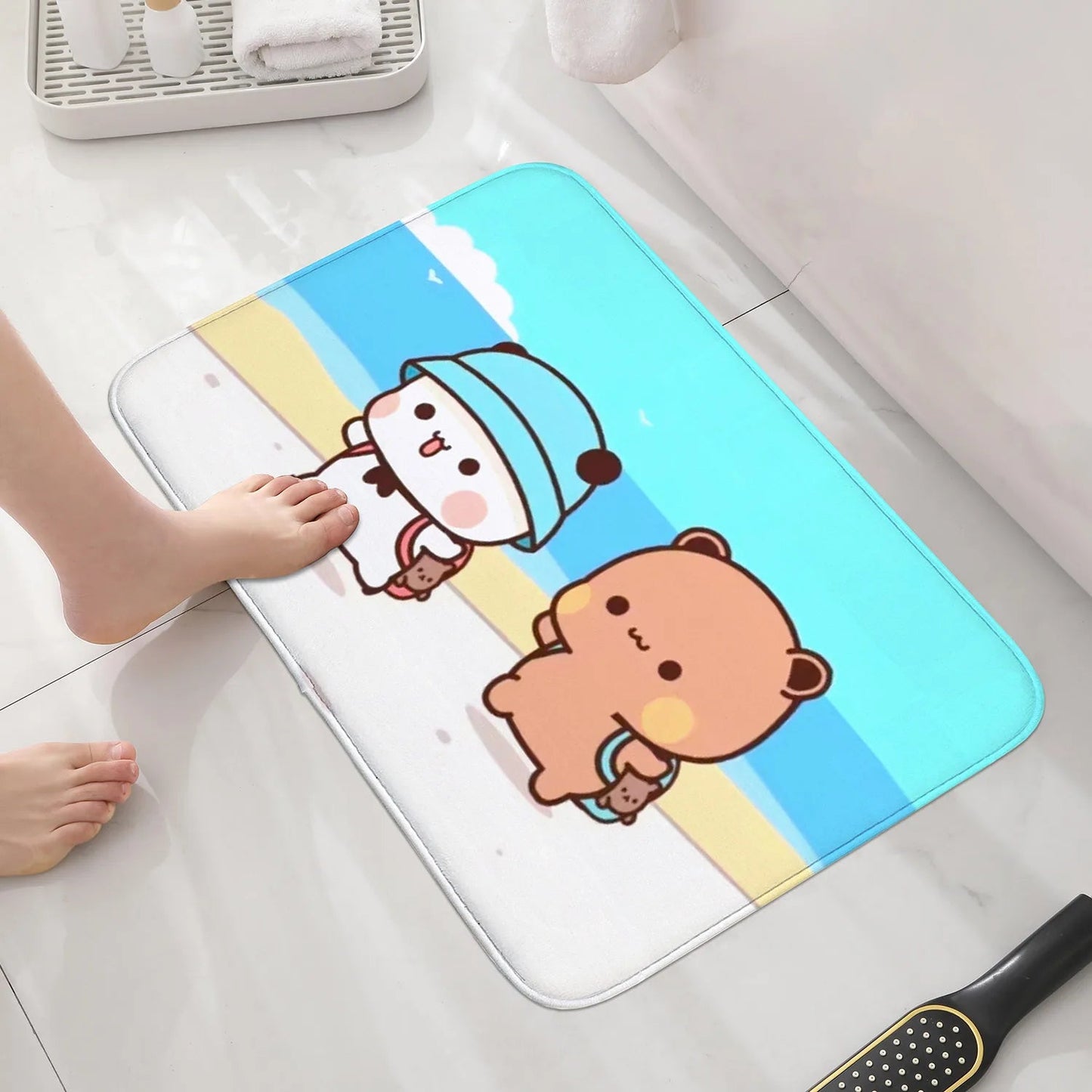 1Pc Bubu and Dudu Cute Cartoon Welcome Mat Entrance Doormat Balcony Bathroom Floor Mats Non-slip Rug Bedroom Carpet Home Decor Quick Pick Grocers
