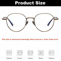 YIMARUILI Luxury Pure Titanium Men and Women Eyeglasses Frame Retro Round Big Wide-rimmed Optical Prescription Glasses CT-266 Econic Blanks