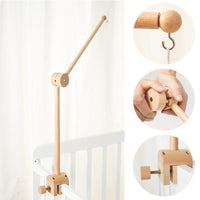 Baby Rattle Toy Bed Bell Bracket Wooden Mobile 0-12 Months Newborn Crochet Bed Bell Hanging Toys Holder Bracket Infant Crib Gift Purest Peak