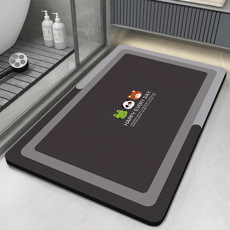 Diatomaceous Earth Bath Mat Bathroom Rug Absorbent Non-slip Floor Foot Mats Quick Dry Shower Carpet Toilet Pad Doormat Washable Quick Pick Grocers