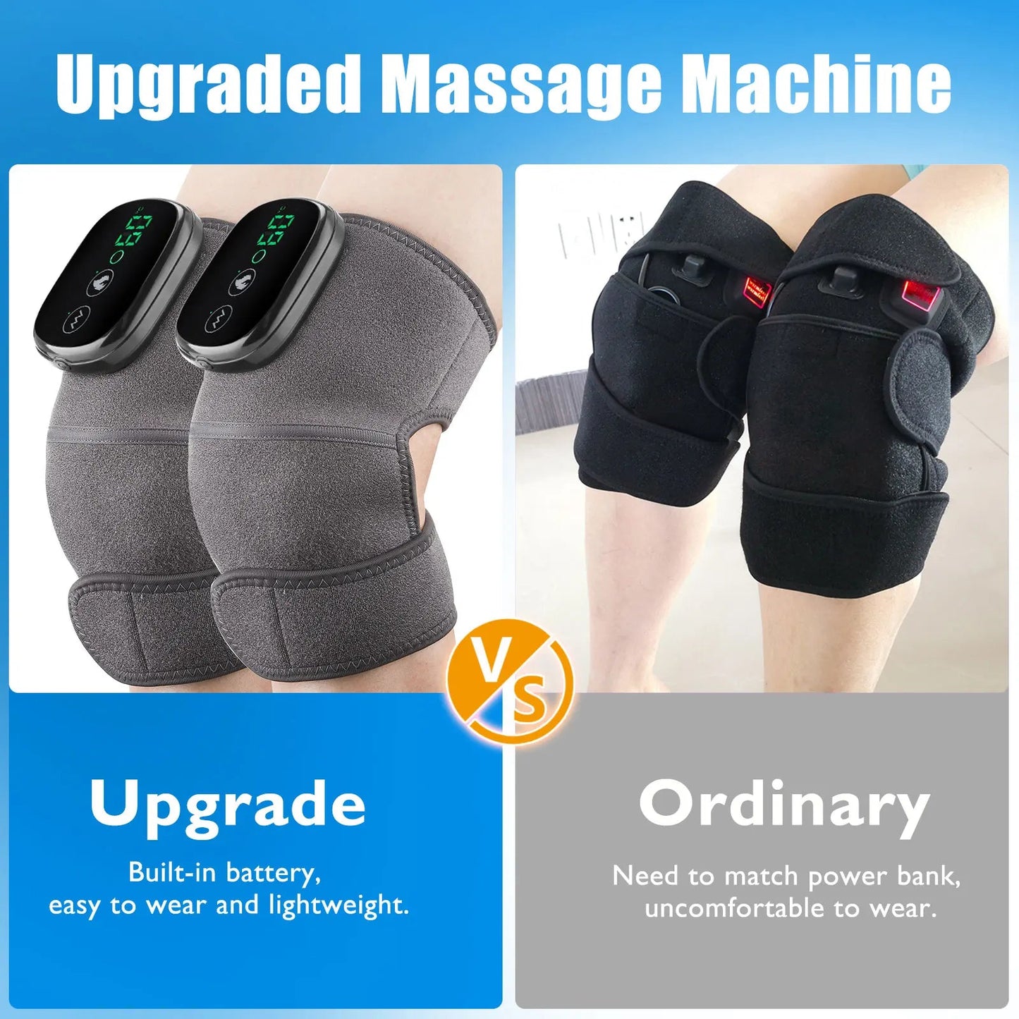 Eletric Heating Knee Massage Device Vibration Knee Pads for Shoulder Elbow Joint Warm Massage Thermal Knee Pad Blood Circulation Quick Pick Grocers