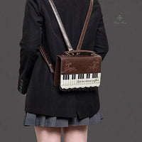 New Vintage Piano Shoulder Bag Womens Brown Crossbody Bag Y2k Girls Transparent Ita Bag Personalized Backpack Aesthetic Handbags Quick Pick Grocers