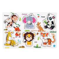 Baby Wooden Puzzles Montessori Toys 1 2 3 Years Toddler Toys Hand Grab Board Alphabet Number Cognition Learning Educational Toys Quick Pick Grocers