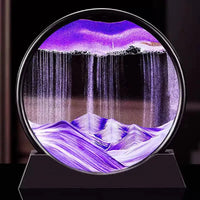 3D Moving Sand Art Picture Round Glass Deep Sea Sandscape Hourglass Quicksand Craft Flowing Sand Painting Office Home Decor Gift Econic Blanks