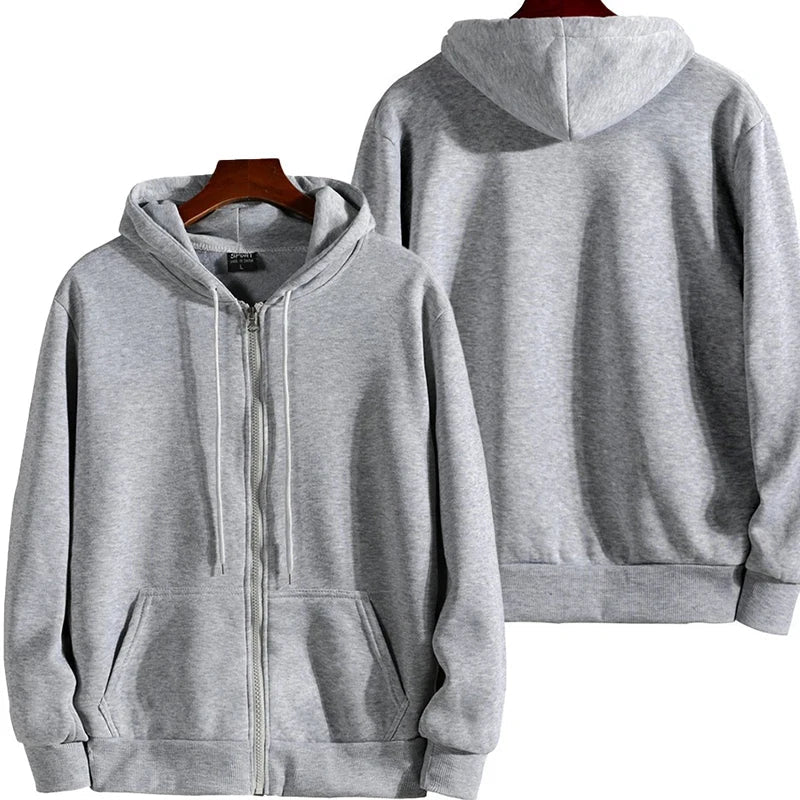 Zipper Hoodies Autumn Winter Men's New Long Sleeve Hooded Sweatshirt Fashion Casual Male Outfit Sportwear Loose Fit Clothes Quick Pick Grocers