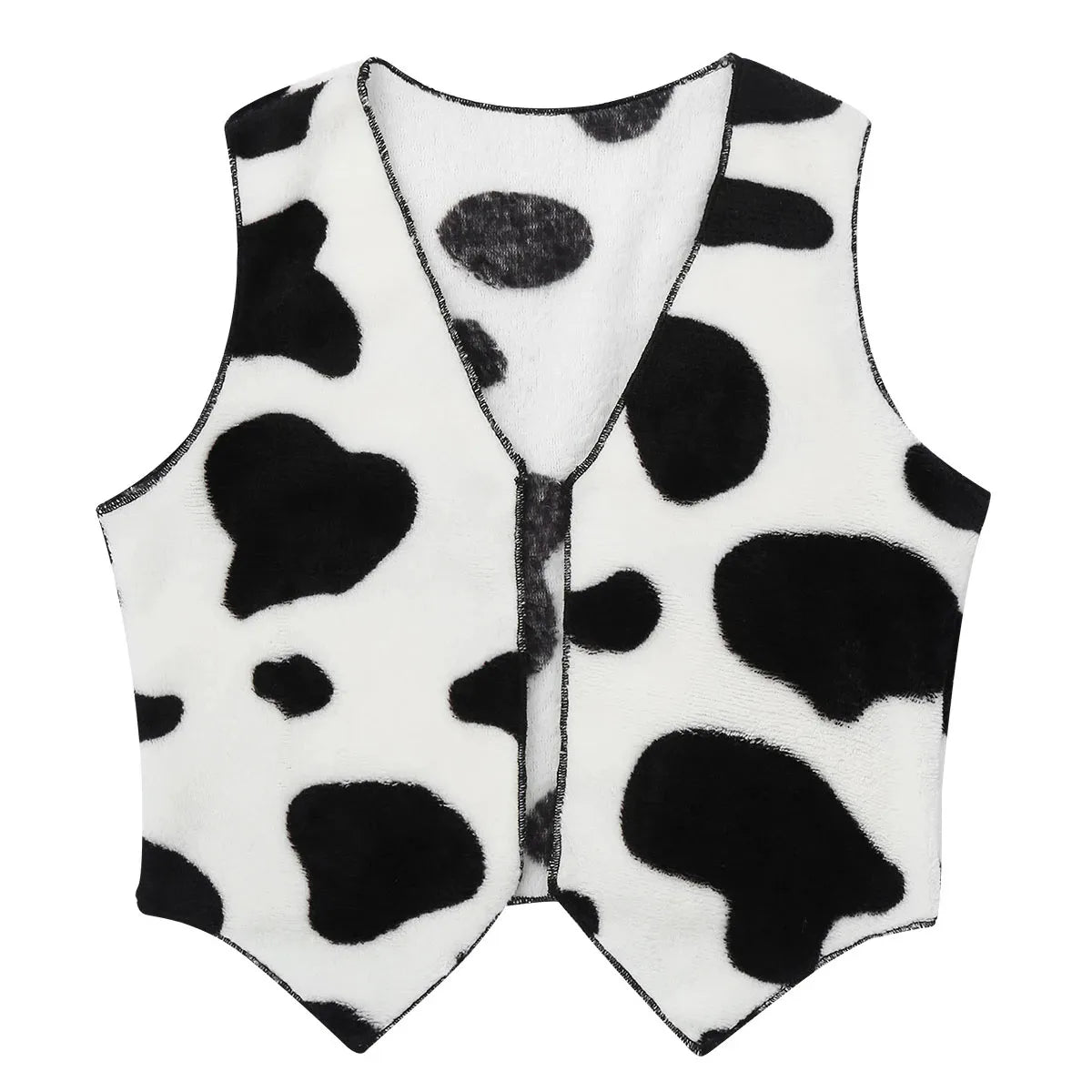 Black White Cowboy Cowgirl Costume Kids Halloween Party Fancy Dress Up Clothes Sleeveless Plush Cardigan Vest Waistcoat Tops Quick Pick Grocers