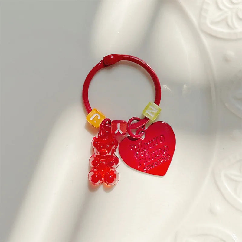 10pcs Metal Keyrings Buckle With Stars Bear Pendant Colored Keychain For Diy Jewelry Making Key Ring Accessories Wholesale Econic Blanks