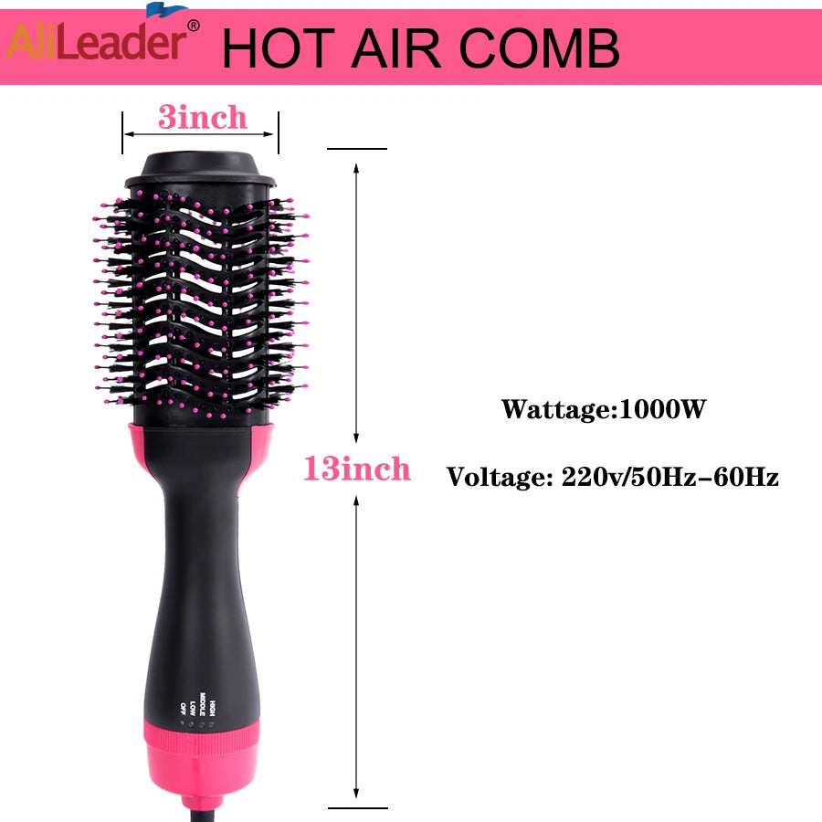 Women Hair Dryer Brush Hair Dryer Straightener Curler Massager 4 In 1 Rapid Warming One Step Volumizer Hot-Air Hair Brushes Econic Blanks