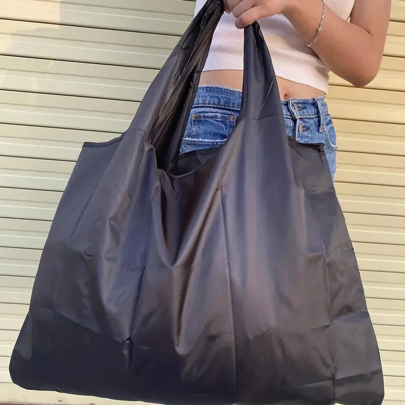 Large Capacity Foldable Portable Supermarket Environmentally Friendly Shopping Grocery Bag, Waterproof Shoulder Storage Bag Quick Pick Grocers