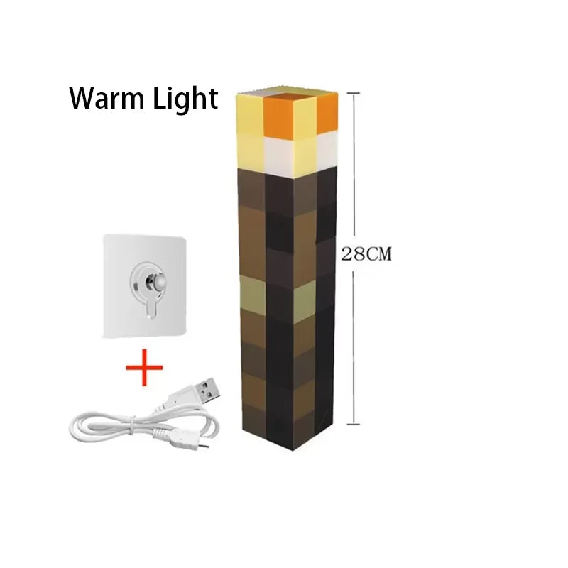 11.5 Inch Brownstone Torch Led Night Lights USB Rechargeable Table Light Game Room Decoration Lamp Kids Birthday Gifts Toy Lamps Quick Pick Grocers