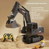 Alloy Remote Control Excavator Toy Car with Lights Sound Effect Electric Excavator Automobile Engineering Vehicle Children Gifts Econic Blanks