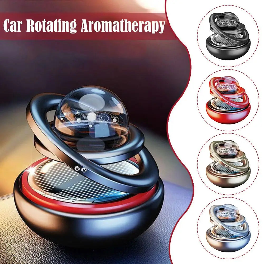 Solar Power Car Perfume Car Air Freshener Solar Ornaments Rotating Aromatherapy Perfume Ornaments Creative Car Diffuser Econic Blanks