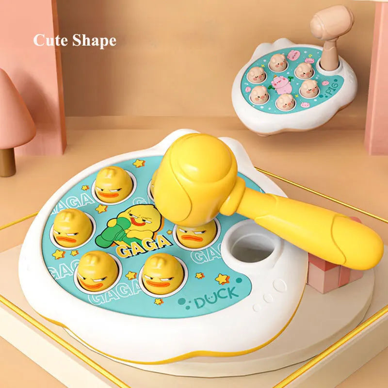 Duck/Frog/Pig Baby Toy Montessori Learning Game Educational Puzzle Gift for 12 24 Months Toddler Boy/Girl with Hammer Econic Blanks