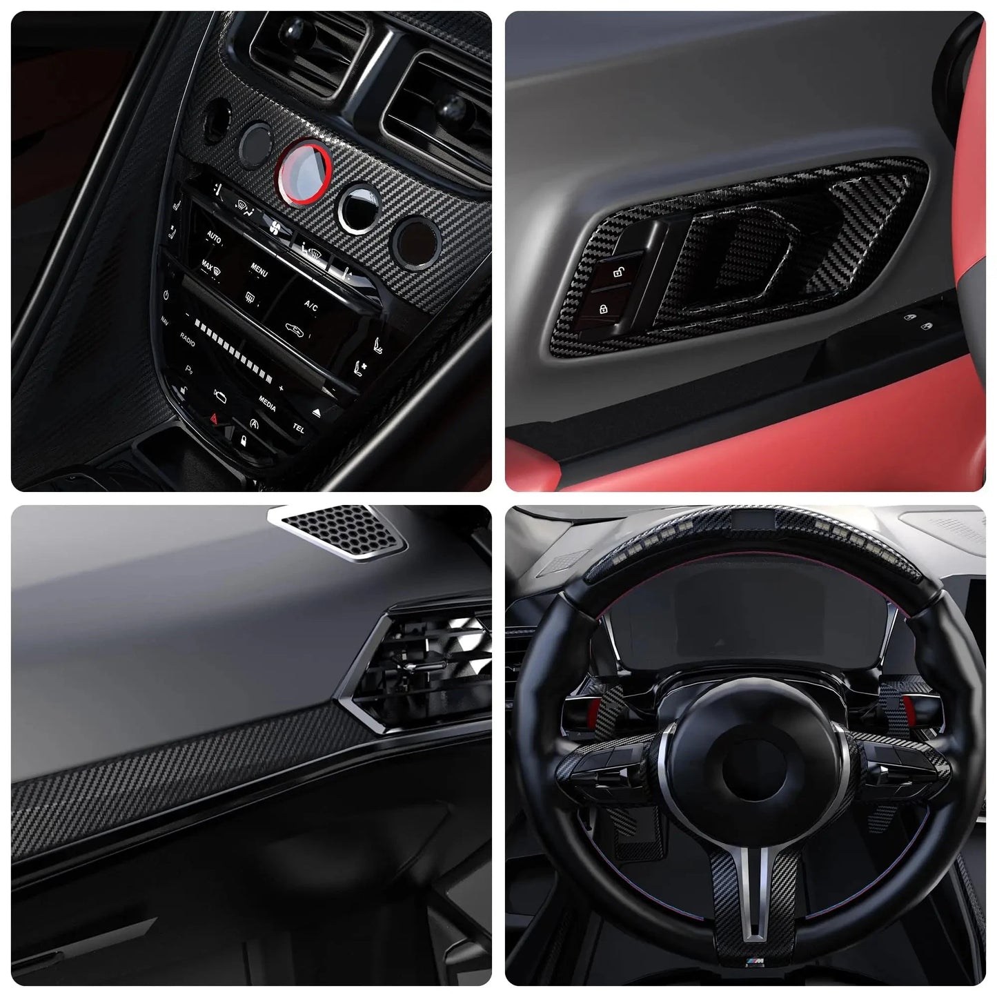 1-10m Nano Carbon Fiber Car 3D Tape Sticker Door Mirror Paste Protector Strip DIY Protection Protective Film Waterproof Adhesive Econic Blanks