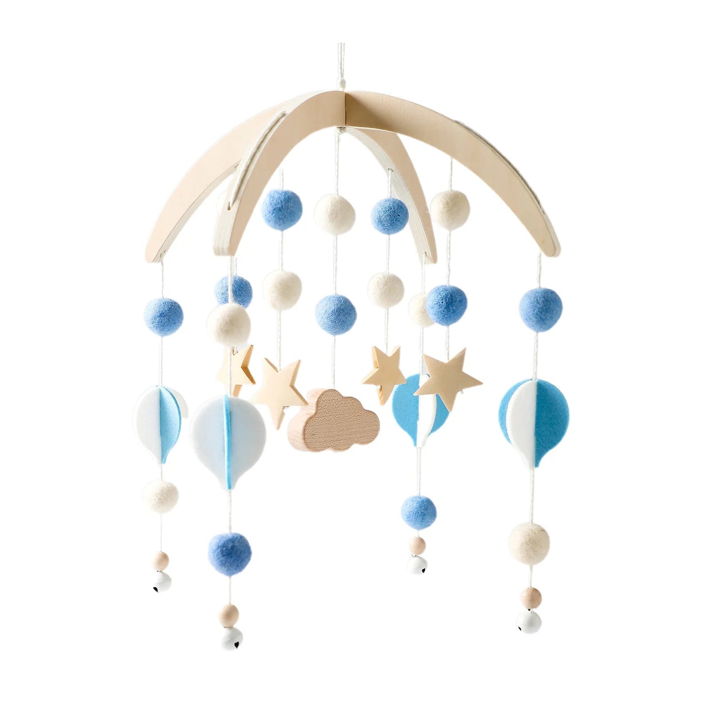 Baby Rattle Toy Bed Bell Bracket Wooden Mobile 0-12 Months Newborn Crochet Bed Bell Hanging Toys Holder Bracket Infant Crib Gift Purest Peak