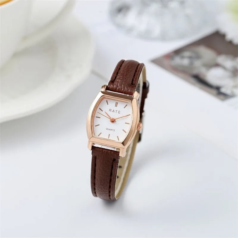 Women's Watch Fashion Small Arabic Quartz Watches Leather Band Wristwatches Quick Pick Grocers