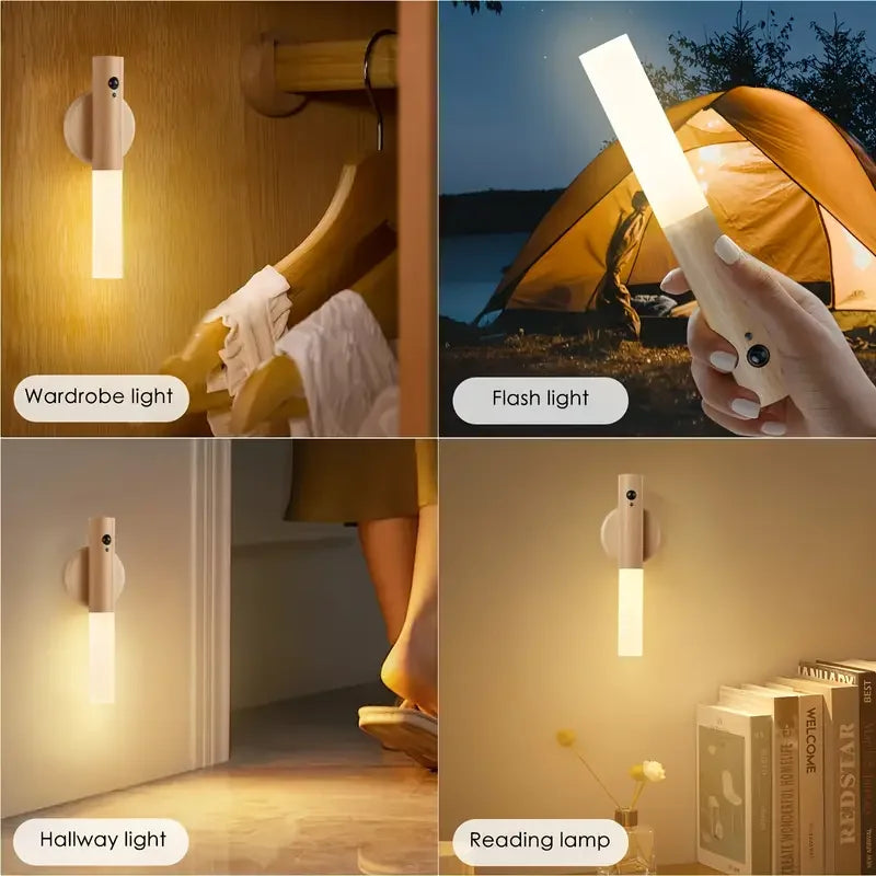 Smart Motion Sensor Night Light LED Rechargeable Magnetic Wall Lamp Portable for Hallway Bedroom Stairs Bathroom Cabinets Decor Econic Blanks