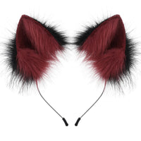 Handmade Faux Fur Animal Ears Headband Furry Cat Fox Ear Hairhoop Headwear Costume Accessory for Cosplay Masquerade Quick Pick Grocers