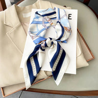 Neckerchief Female Luxury Square Scarf for Women Silk Feeling Shawl Satin Hijab Fashion Wraps Hair Bands Ribbon Headband Bandann Econic Blanks
