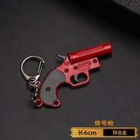 1pc Toy Gun Keychain, Alloy Toy Gun Model Pendant Car Key Chain Car Key Ring Gift For Men Boys Quick Pick Grocers