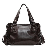 Retro Brand Roomy Shoulder Bag Female Luxury Solid Color Classic Crossbody Bag Large Capacity Style Soft PU Leather Tote Bag Quick Pick Grocers