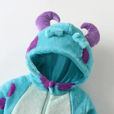 2023-07-25 Lioraitiin 0-3Years Infant Baby Boy Girl Fleece Jumpsuit Horn Hooded Warm Thicken Winter Rompers Outwear Snowsuit Econic Blanks
