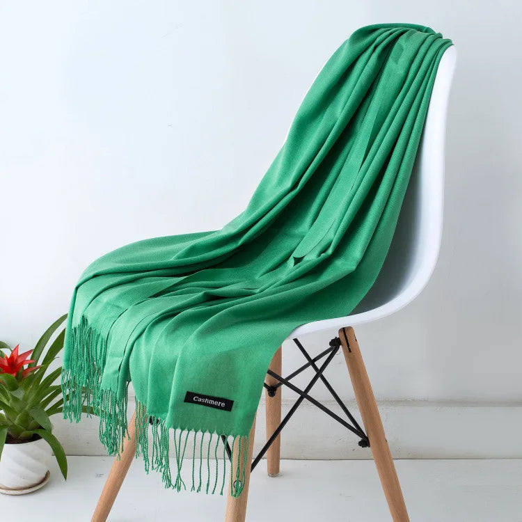 Fashion Solid Scarf Women Cashmere Soft Winter Warm Scarves Hijab Female Long Headband Shawl Wraps Bandana Foulard 2022 Echarpe Quick Pick Grocers