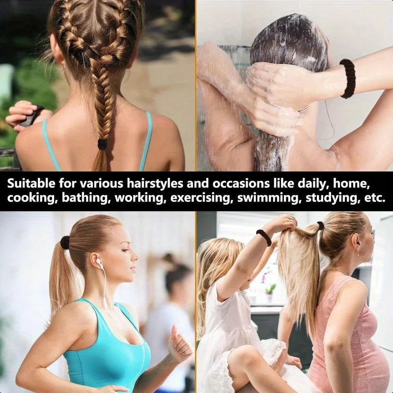 New 50PCS/Set Women Girls Candy Colors Nylon Basic Scrunchie Hair Tie Ponytail Hold Hair Rubber Bands Fashion Hair Accessories Quick Pick Grocers