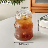 Glasses Cup Transparent Water Bottle Tumbler Whiskey Glass Drinkware Coffee Milk Juice Mug Cup Kitchen Accessory Stripe Cups 텀블러 Quick Pick Grocers