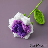 1pc Tulip Crochet Flowers Artificial Woven Flowers Handmade Tulipanes Wedding Gift for Guest Home Decoration Mother's Day Gift Quick Pick Grocers