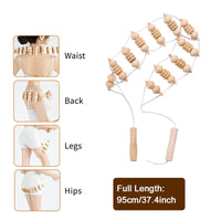 1pcs  Wooden Therapy Massage Tool Back Massager Roller Rope for Body Shaping Pain Relief Wooden Treatment Purest Peak