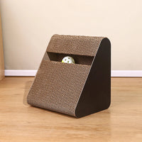 2-in-1 Cat Scratcher Triangle Toy with Spinning Balls – Sturdy Corrugated Cardboard Anti-Scratch Board for Stress Relief & Indoor Play Econic Blanks