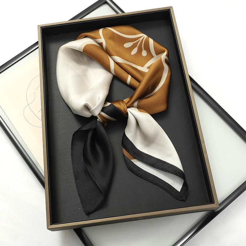 60Colors Luxury Scarf Women 70*70Cm Silk Feel Square Hair Wrapping Foulard Satin Shawl Big Size Head Bandana Hijab Handkerchief Quick Pick Grocers