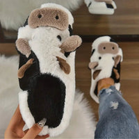 Soft Cow Slippers for Women - Cozy Animal-Themed Home Shoes Fluffy Winter Shoes for Women House Slippers Purest Peak