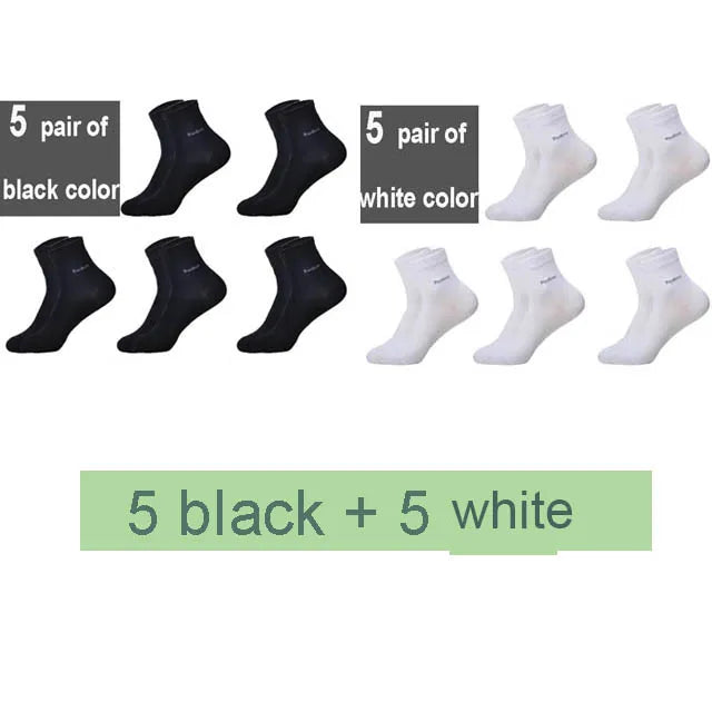 10Pairs/Lot Men Bamboo Socks Brand Comfortable Breathable Casual Business Men's Crew Socks High Quality Guarantee Sox Male Gift Quick Pick Grocers