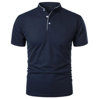 Summer Men's Short Sleeve Collar Tshirts New Solid Color Casual Polo Shirt Trendy Breathable Loose Basic Splice Top Quick Pick Grocers
