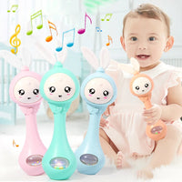 Music and Shine Rattle Toys Rabbit Intelligent Baby Rattles Smart Bunny Smarty Media Smart Shake Newborn Early Educational Toy Purest Peak