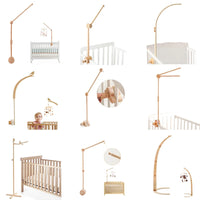 Baby Rattle Toy Bed Bell Bracket Wooden Mobile 0-12 Months Newborn Crochet Bed Bell Hanging Toys Holder Bracket Infant Crib Gift Purest Peak