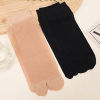 Two Toed Crystal Silk Socks Clear White Black Breathable Cool Stockings Unisex Japanese Men Women Summer Ultra-Thin Tabi Socks Quick Pick Grocers