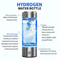 Hydrogen-Rich Water Cup Portable Electric Hydrogen Rich Water Generator Bottle Titanium Quality Filter Healthcare Water Cup USB Quick Pick Grocers